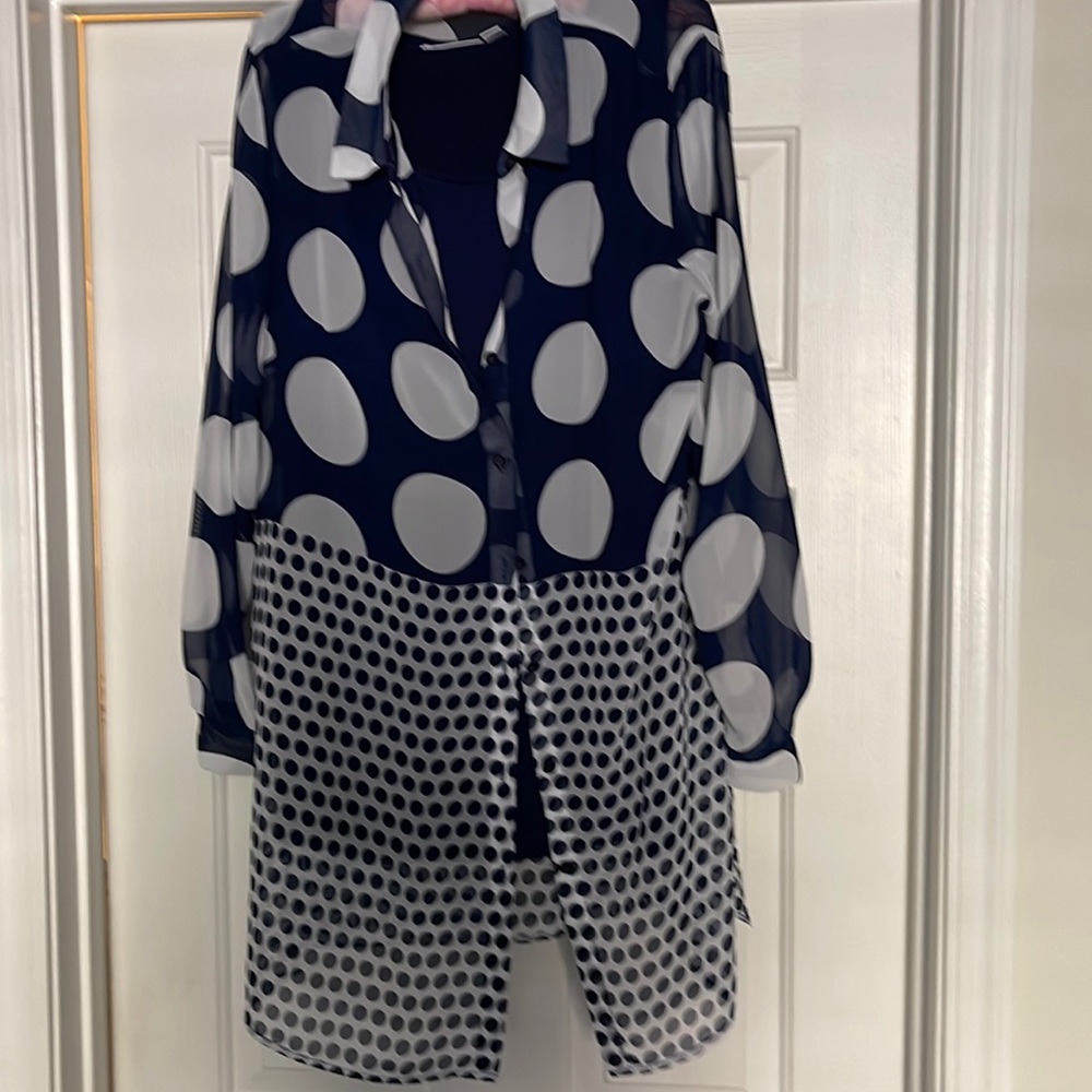 Long button down blouse